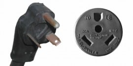 30 amp/120 volt RV style plug and receptacle   