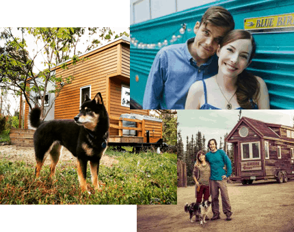 Tiny house couple and living